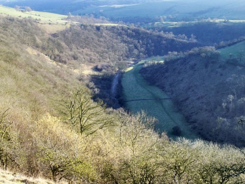 High above Castern Woods and the River Manifold
