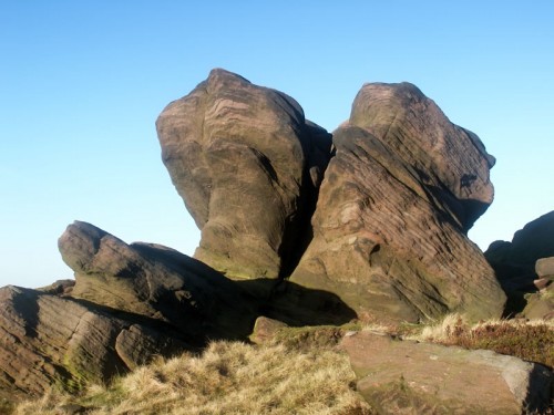 Weird and wonderful gritstone tors on The Roaches