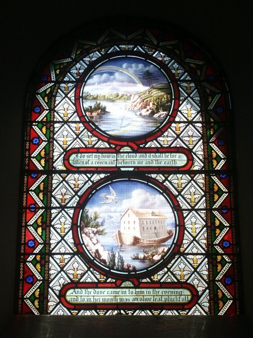 Tissington Church - The window depicts the story of Noahs Ark