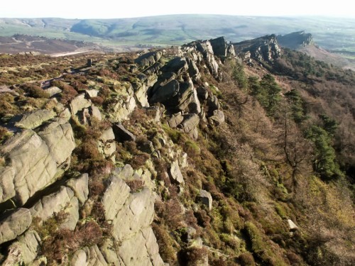 Looking south along The Roaches to Hen Cloud