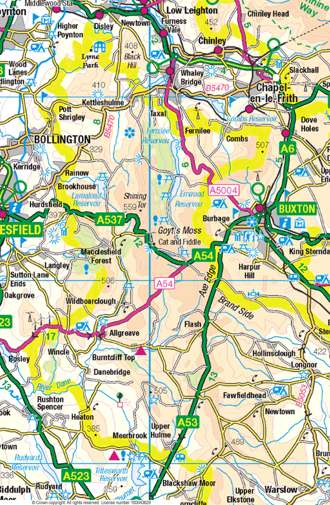 Peak District Walks Map - South West Peak