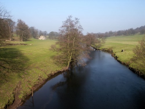 Chatsworth Park and the River Derwent near Calton Lees.