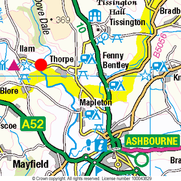 Dovedale Location Map