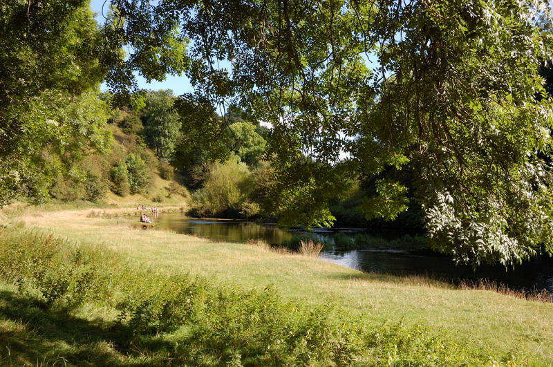 During dry summers the River Lathkill may not appear above ground until reaching the springs at Psalm Pool