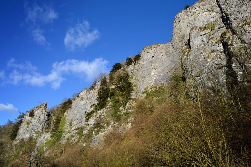 Tissington Spires, popular with rock climbers including the unusually named Ten Craters of Wisdom climb
