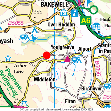 Youlgreave Location Map