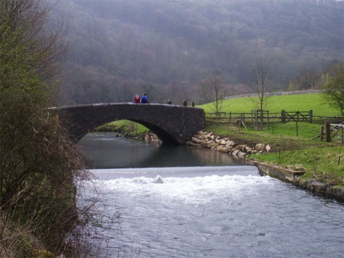 Bridge over the River Wye near Great Shacklow Wood
