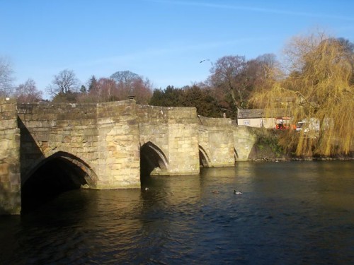 The Five Arched Bridge is one of two stone bridges crossing the Wye at Bakewell. It is believed to be the oldest stone bridge in the county, thought to date from around 1300.