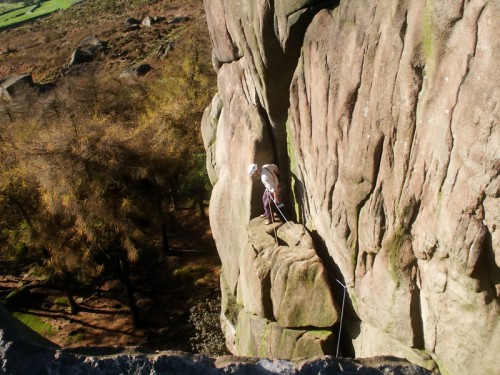 Rock Climber on The Roaches
