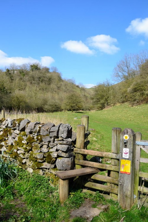Stile into the Dry Valley at the foot of Wetton Hill