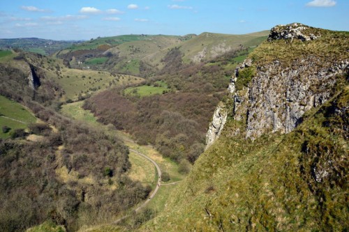 The Manifold Valley and Cycle Track from the Rocky Tor above Thor's Cave