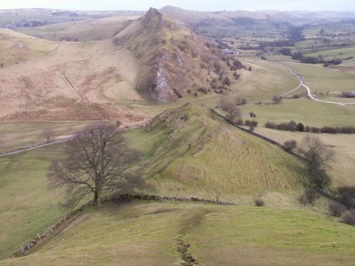 Looking down the ridge of Chrome Hill to Parkhouse Hill