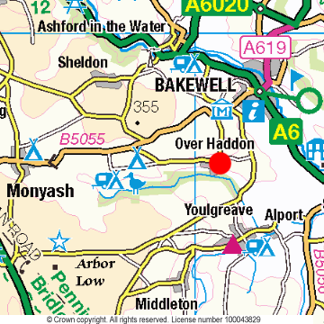 Over Haddon Location Map