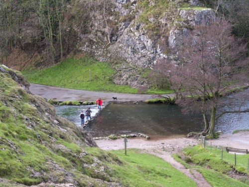 The stepping stones at Dovedale from Thorpe Cloud