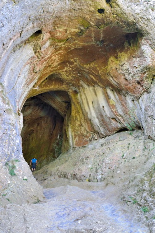 The Mighty Entrance to Thor's Cave high above the Manifold Valley