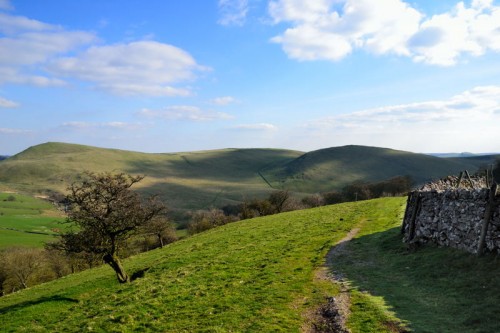 Footpath on Ecton Hill looking towards Wetton Hill