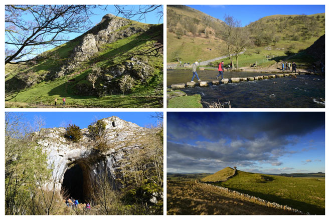 Thorpe Cloud, Stepping Stones at Dovedale, Reynards Cave and Baley Hill